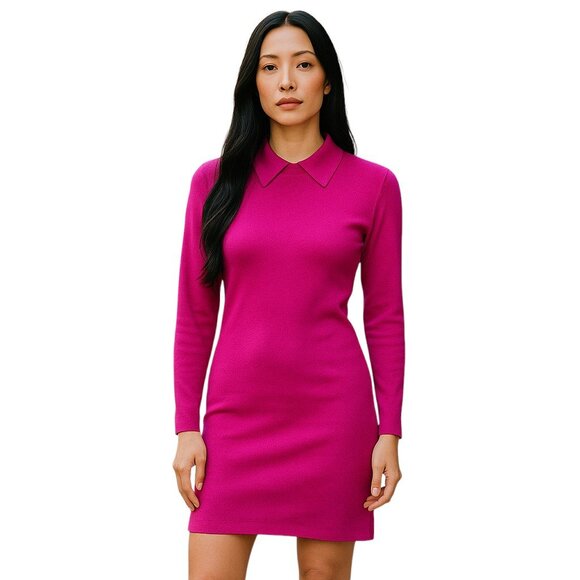 Trina Turk Magenta Collared Knit Polo Midi Dress NWT Size M - Picture 1 of 8